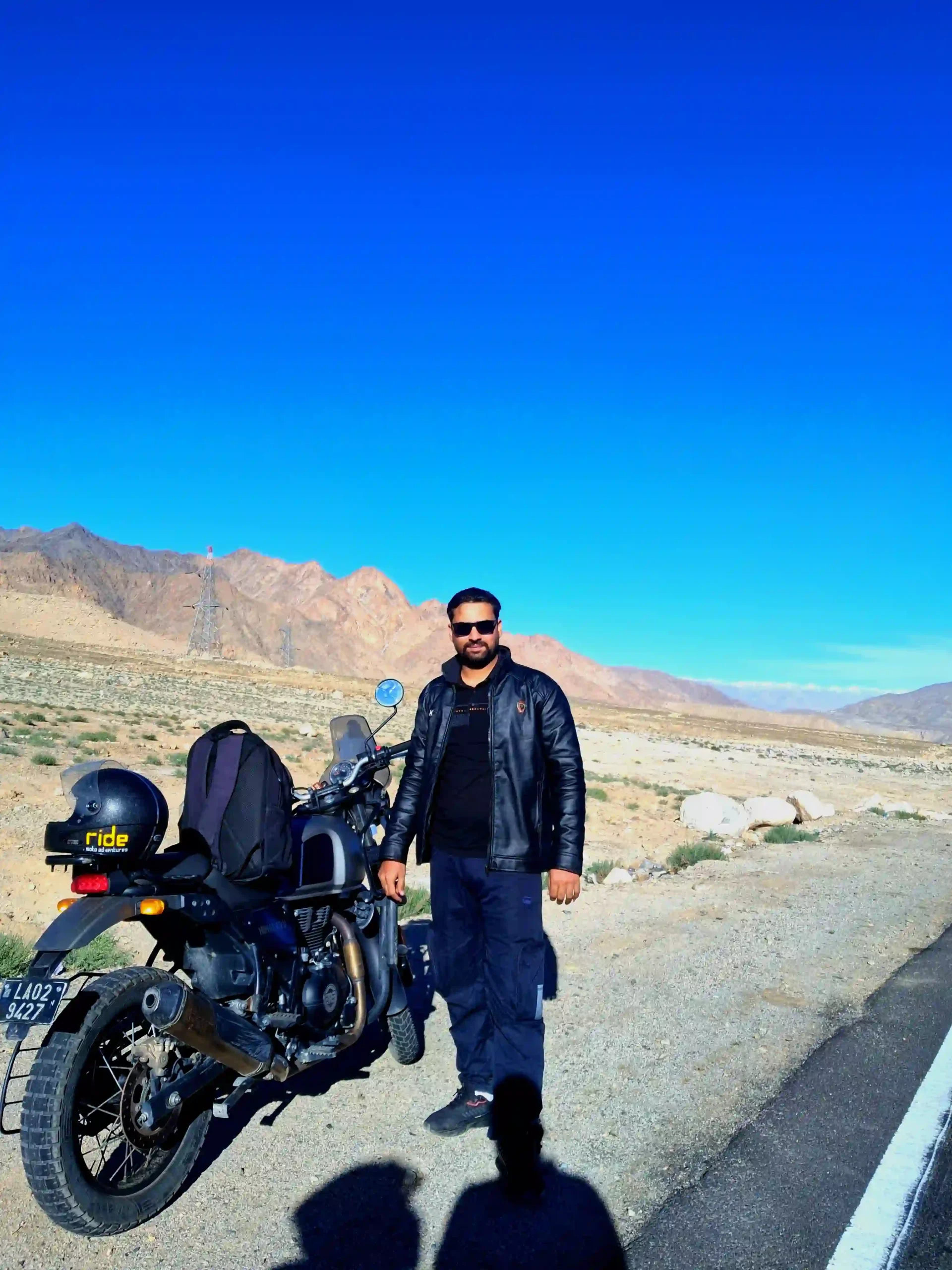 Prakash durante un tour in moto in Ladakh
